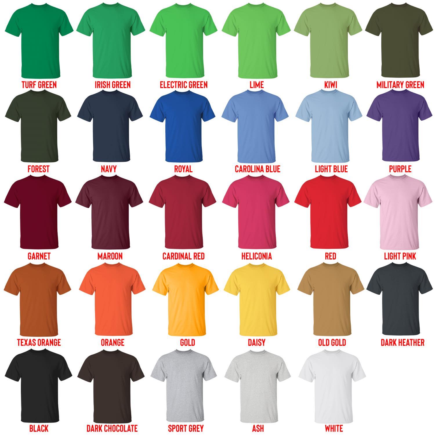 t shirt color chart - Eagles Band Merch