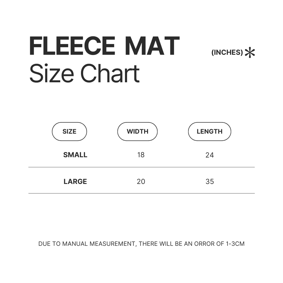 Fleece Mat Size Chart - Eagles Band Merch