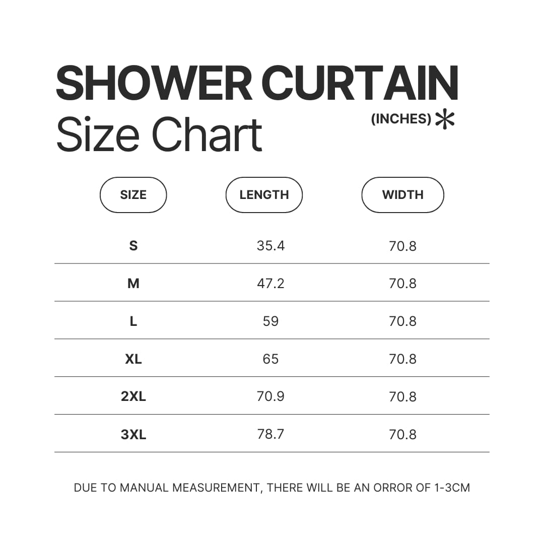 Shower Curtain Size Chart - Eagles Band Merch